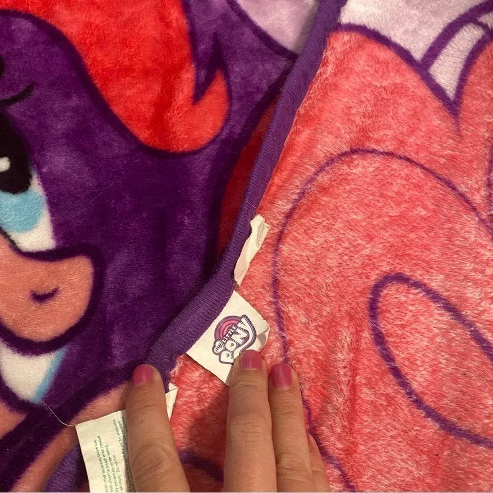 My Little Pony Fleece Blanket Pinkie Pie Rainbow Dash Twilight Sparkle Purple